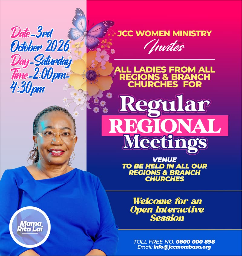 JCC Women Ministry Regular Regional Meetings poster: Saturday 3 October 2026, held in all Regions and Branch churches